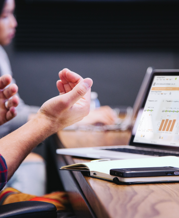 Person gestures as they study Opal3 dashboard